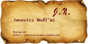 Janovicz Noémi névjegykártya